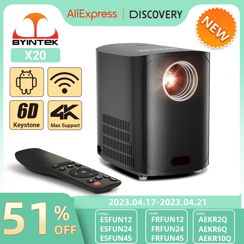 BYINTEK X20 ޴ ̴ LED Ʈ ȵ̵  Ȩ þ  , Ǯ HD 1080P 4k ó׸ Ʈ, ǰ